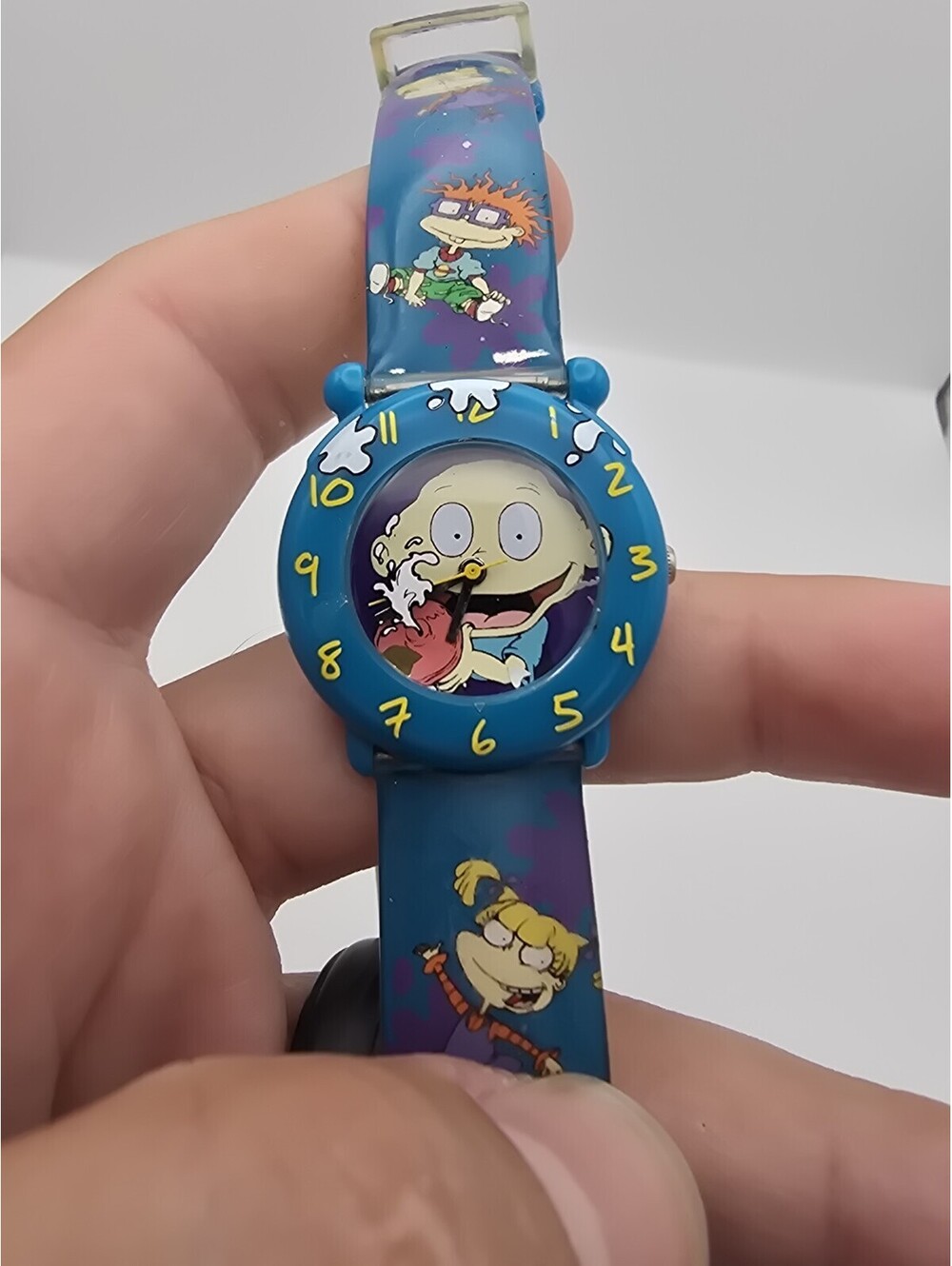 Rugrats Tommy Pickles Nickelodeon Watch 1998 Viacom RugQA12 Blue Resin Case